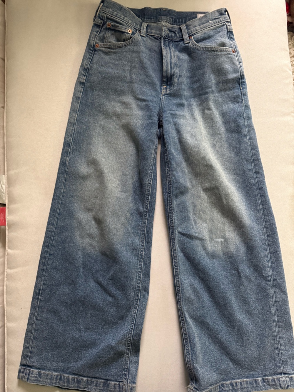 Gap high rise stride ankle wide leg jeans